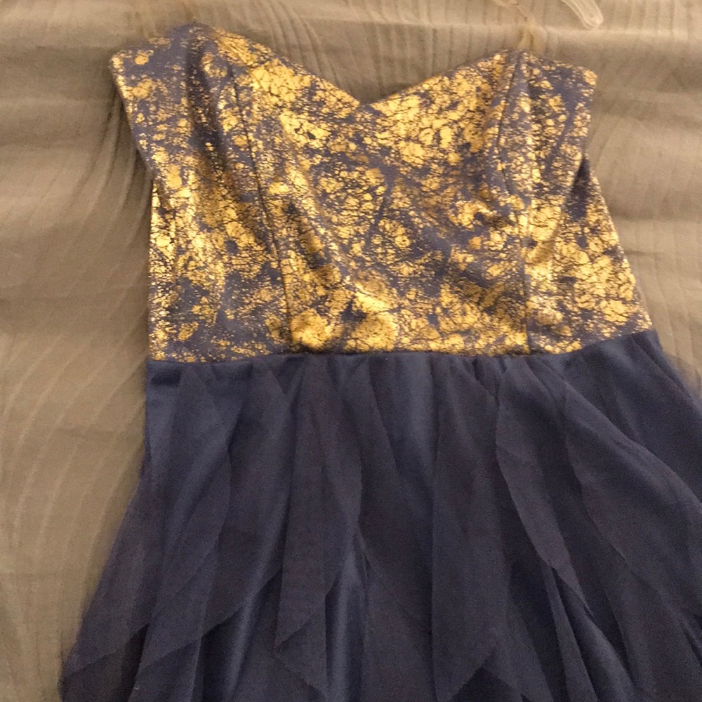 Purple and gold dress (high low)